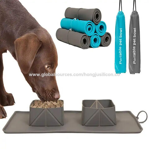 Bol d'eau en gel de silice pliable pour chien et chat, vente en gros, idéal pour les voyages en extérieur