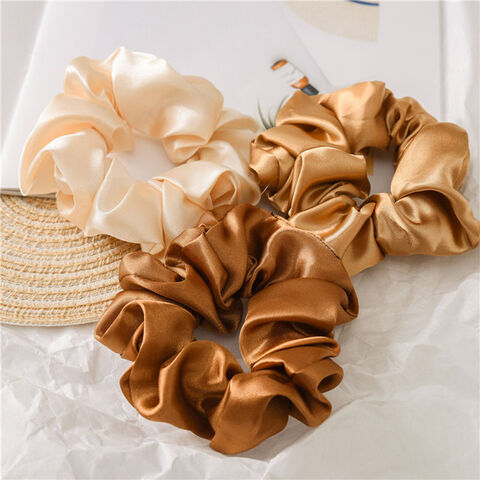 6 PCS Hair Scrunchies Scarf White Hair Ribbon Satin Silk Elastic Hair Tie  Bow Bands Ponytail Holder Accessories for Women Girls 2 Colors