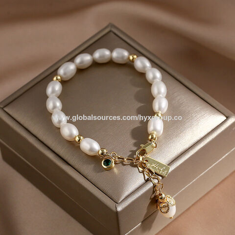 Bracelet de Perles Baroques d'Eau Douce pour Femmes, Perles Formées en Or 14K, Bijou de Tempérament Féminin Cadeau