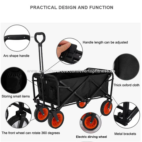Factory Direct High Quality China Wholesale 2024 Hotsale Electric Motorized  Camping Cart Collapsible Folding Outdoor Utility Wagon With Cover Bag,  Black Customized Available $40 from Evertop Fitness Co., Ltd.