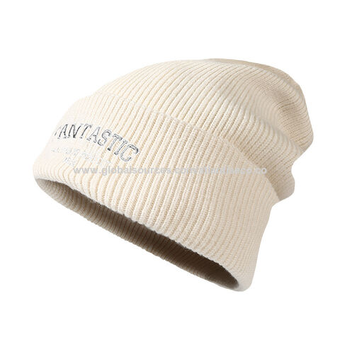 Buy Wholesale China Hat Women Beanie Hat Winter Hat White Knit Cap Black  Jacquard Mea Culpa Beanie Hat Moq 50 Pcs Oem Bsci Factory & Hat at USD  0.768