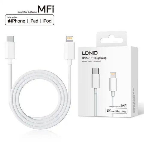 1M TYPE-C TO iPHONE ALUMINUM SHELL CABLE-18WATT FASTER CABLE