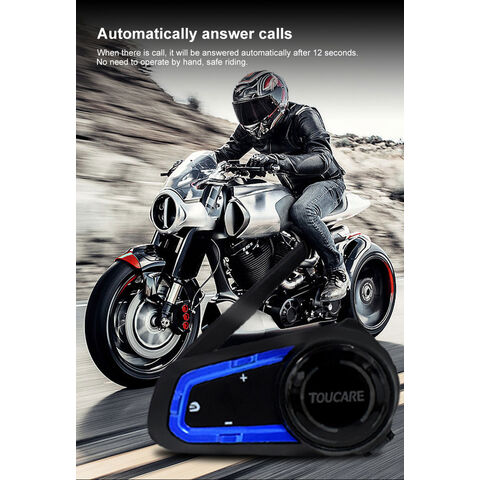 Toucare Motorradhelm Bluetooth Intercom mit Dual-Chip Schnellkopplung, Musikfreigabe, 8 Fahrer Gruppen-Intercom
