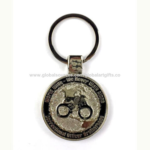 Engraved Carabiner Keychains and Key Ring Medallion - Sample