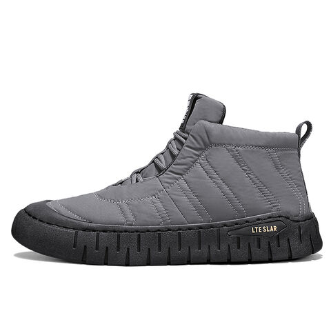 Botas de Inverno ThermoShield até ao Tornozelo para Homem, Impermeáveis, Forradas com Pele e Algodão, Botas de Neve Leves e Confortáveis, Cinzento Preto, Tamanho 43 for sale at factory direct price