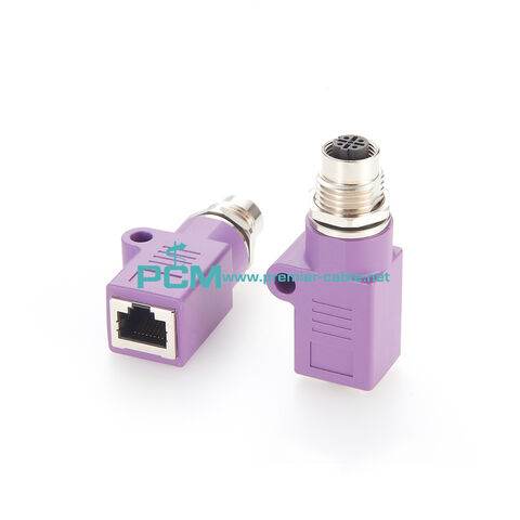 A Coded D Coded M12 To RJ45 Bulkhead Adapter Male Female
