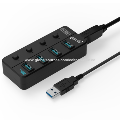 Powered USB 3.2 Hub 5Gbps, 7 Port USB Data Hub, USB Splitter with 6 USB 3.2