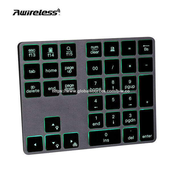Teclado Numérico Bluetooth Inalámbrico Recargable de Aluminio con Retroiluminación y 34 Teclas para Macbook Air Windows for sale at factory direct price