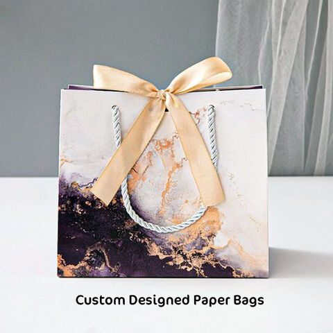 Buy Wholesale China Customized Logo Ribbons To Close Paper Craft Bags  Shopping Bag Luxury Paper Bags With Ribbon Handle & Paper Gift Bags at USD  0.01