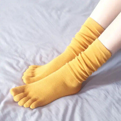 Customised Logo Women Five Finger Cotton Anti-Slip Yoga Socks