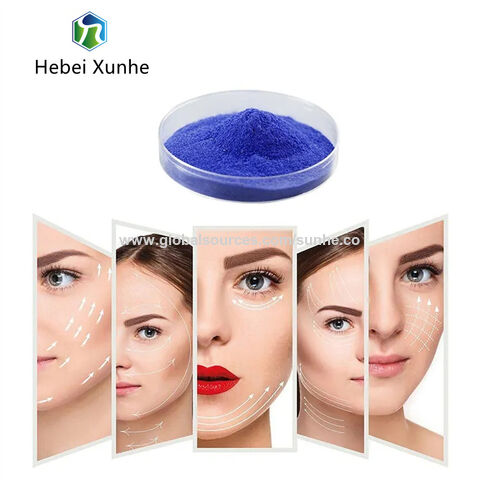 Factory Direct High Quality China Wholesale Factory Supply High Quality  Cosmetic Raw Material Copper Peptide / Ghk-cu Powder Cas No. 89030-95-5 $5  from Hebei Xunhe import and export trade Co., Ltd