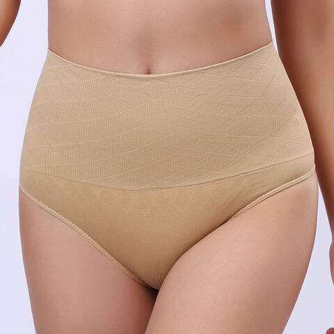  Women's Mid-Waist Thong Seamless Underwear Tummy