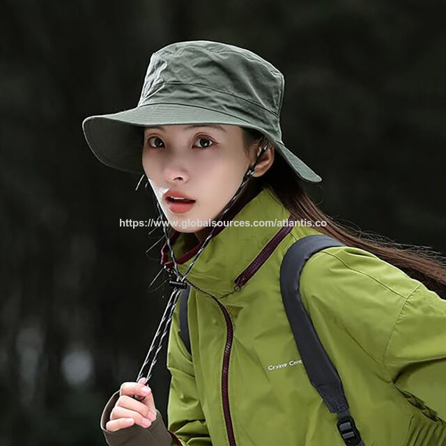 thumbnail image 2 of Foldable Water Repellent Quilted Rain Hat - Adjustable Drawstring Bucket Cap For Women 2 of 12