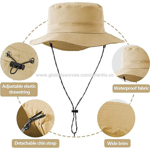 Men's Waterproof Fabric Mountaineering Hat Male Anti-UV Sun Hats Outdoor  Fishing Cap Wide Brim Caps