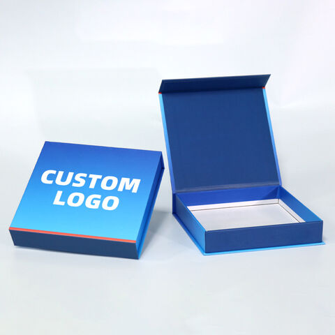 Custom Logo Eco-friendly Matt Blue Magnet Square Cardboard Box