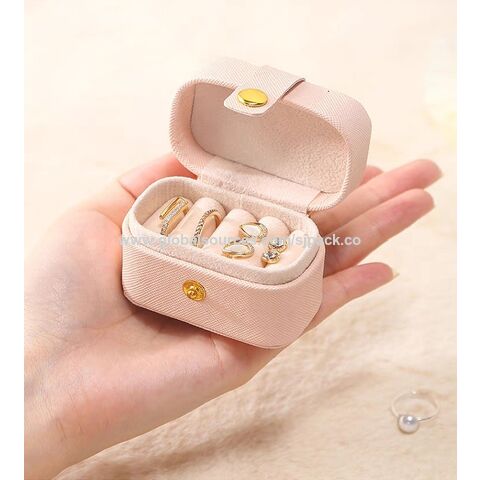 2 pièces Mini bijoux étui de voyage Portable boîte à bijoux organisateur de  bijoux de voyage pour bagues boucles d'oreilles collier pour filles femmes  