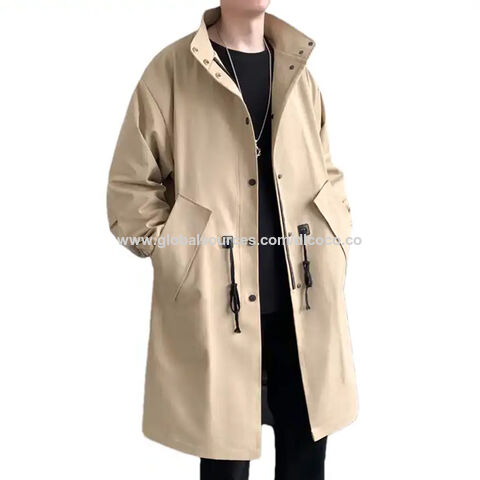 High Quality Men's Long Trench Coat Winter Men's Casual Korean