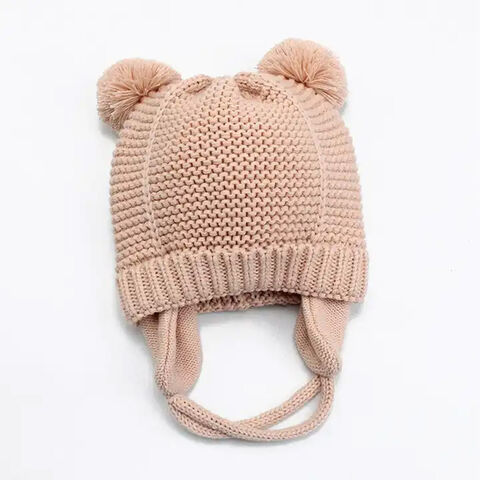 Gorro de Bebé Recién Nacido Niño Niña Gorro Cálido para Niños Gorro con Pompón Infantil Gorro de Punto for sale at factory direct price