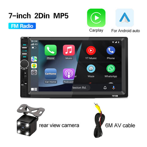  Estéreo de coche Android 1 DIN 6.9 pulgadas pantalla táctil  Radio coche con navegación GPS estéreo coche Bluetooth FM receptor soporte  teléfono espejo enlace con doble interfaz USB : Electrónica