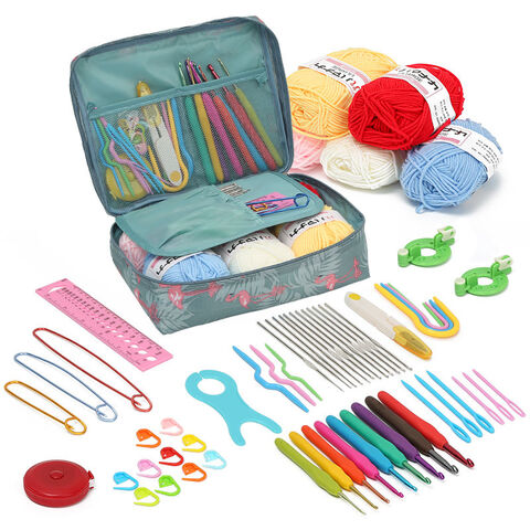 Buy Wholesale China Portable Crochet Needle Sets Starter Kit With Yarn ...