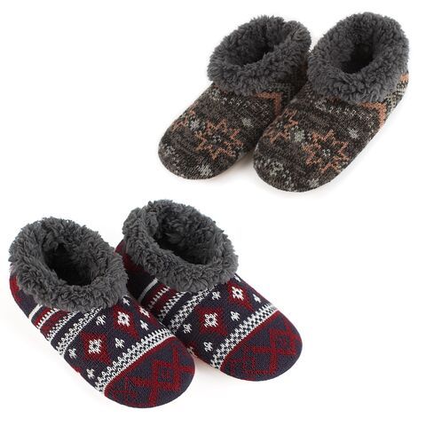 Meias de Quarto Masculinas com Forro de Sherpa Macio, Conjunto de Meias de Inverno Quentes com Cabo e Solas Antiderrapantes, Chinelos Macios e Aconchegantes para Interior for sale at factory direct price