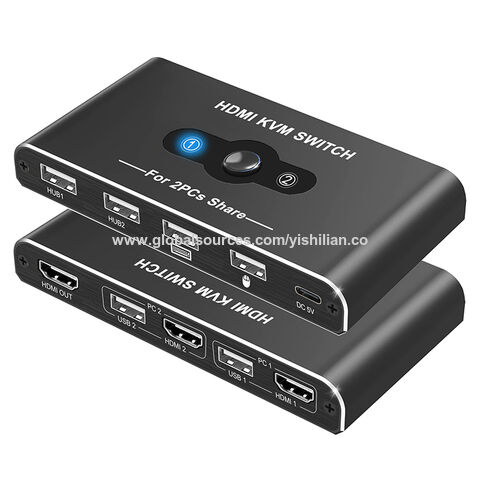 USB C KVM Switch 2 Port 4K@60Hz - with 3 USB 2.0 Ports & 100W Power  Delivery, Type C KVM Switch for 2 Computers Share 1 Monitor Keyboard &  Mouse