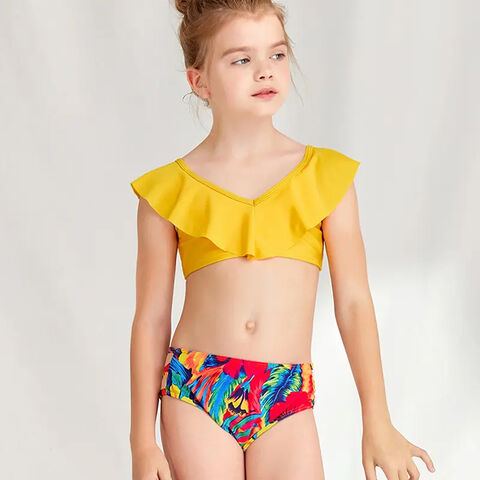 Girls Bikini Soft Feel Teen Bikini Young Girls two-piece ruffled lace design for sale at factory direct price