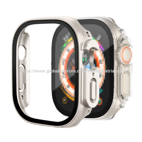 Nova Capa Protetora Integrada de Filme Temperado para PC com Pulseira para Apple Watch Series 8 Ultra de 49 mm