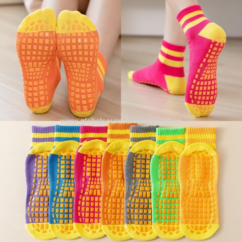 Breathable Trampoline Socks Skid Floor Socks Kids Adults Cotton