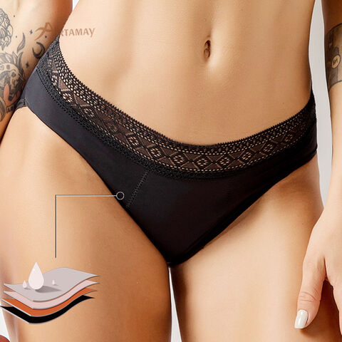 Buy China Wholesale 9137 Lace Mid Rise Nylon Menstrual Brief 4 Layer  Absorbent Period Panties For Women & Menstrual Underwear Period Panties  $3.07