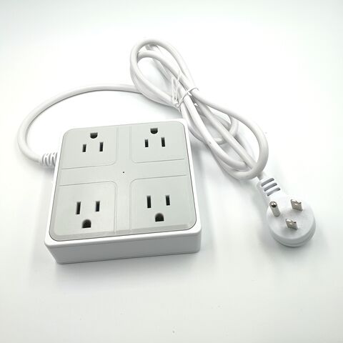Enchufe múltiple con USB C 20W montado en la pared tira de alimentación de  escritorio cable de extensión con enchufe plano tipo C estación de energía