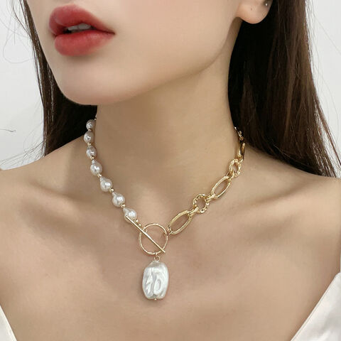 Stainless Steel Pearl Layered Chain Bra Body Chain, Handmade, Non-tarnish,  Imitation Pearl 