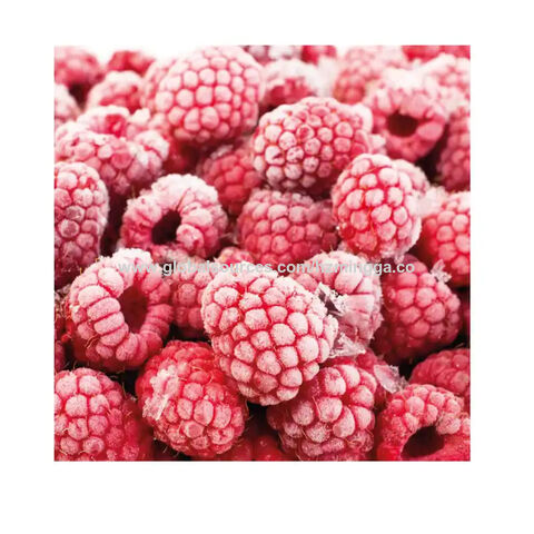 Neu eingetroffene, preiswerte, gefrorene wilde Himbeeren, ganze Früchte für besten Geschmack, hochwertige, frische Früchte im Angebot.
