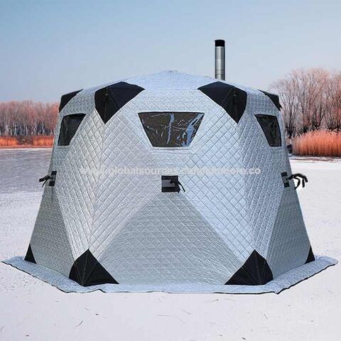 Ome Winter Insulated Big Sauna Tent Outdoor Camping Equipment Portable 4  Person Pop Up Ice Fishing Tents - Buy China Wholesale Fishing Tents $60