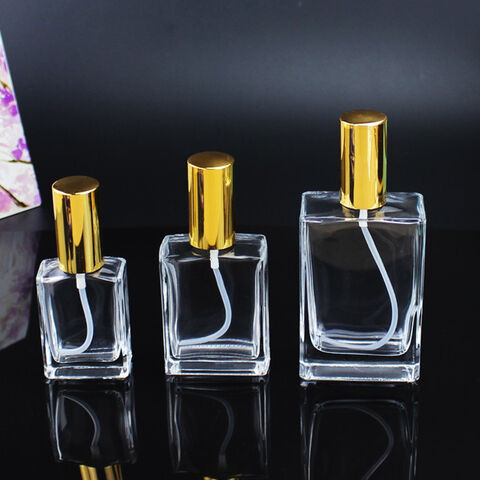 Luxury Perfume Bottles, Refillable Spray Atomizers 1, 2 and 4 oz. - Flat  Shape