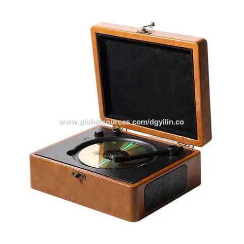 Retro Phonograph Record Player Bluetooth Speaker with with Copper Horn  Nostalgic Vintage Vinyl Gramophone Turntable for Home Decoration Aux-in USB