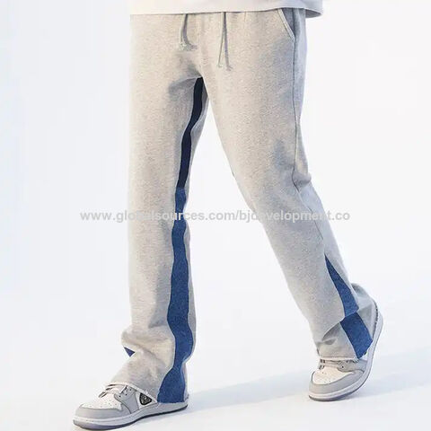 Buy Wholesale China Men's Flare Pants Custom Logo Desgin Casual Jogger  Track Pants Patchwork Elastic Waistband Stacked Sweatpants For Men & Men's  Sports Pants at USD 12.5