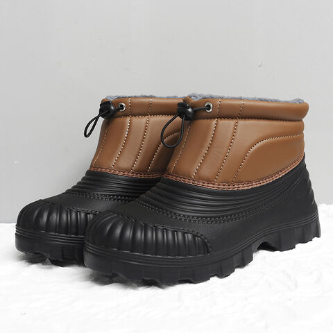 Sepatu Bot Musim Dingin Pria WeatherMax: Sepatu Bot Salju Kulit Lapisan Plush dengan Penyangga Pergelangan Kaki yang Diperkuat, Ukuran 39-46