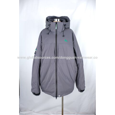 Veste extérieure imperméable grise de haute qualité avec le rembourrage