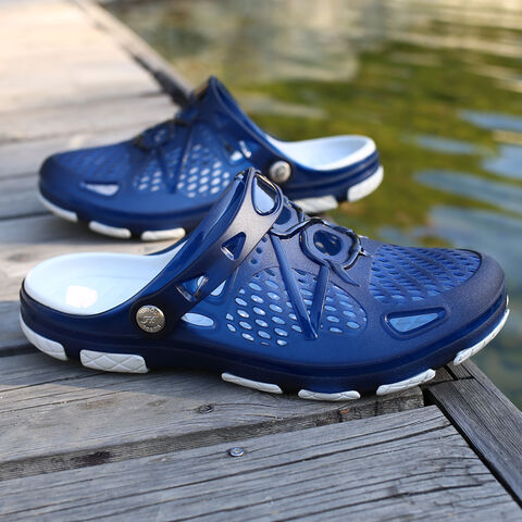 Sabots Homme Antidérapants en EVA Séchage Rapide Chaussures de Plage d'Été Légères Bleues Taille 43