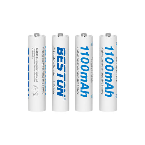 Batteries Rechargeables NiMH 1.2V AAA 1100mAh, 8 pièces