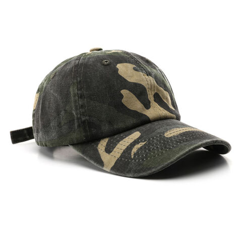 Casquettes de Baseball Camouflage Ajustables pour Hommes, Broderie Camo, Casquettes 6 Panneaux, Boucle de Marque, Coton, pour Course et Tennis for sale at factory direct price