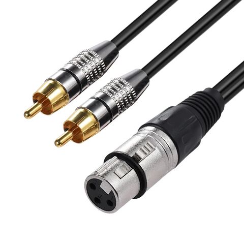 Hifi Audio Cable 2 Rca Male to Xlr 3 Pin Female Mixing Console Amplifier  Dual