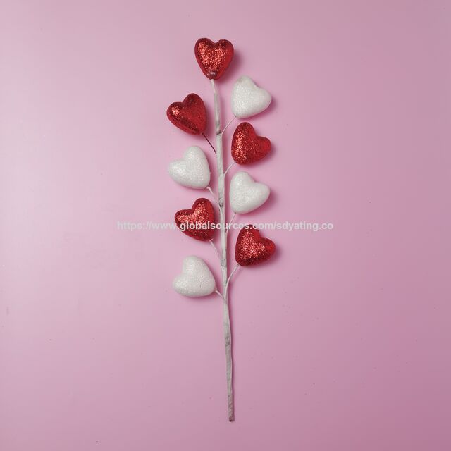 Großhandel Valentinstag Dekorationen Zweige Herzform Picks Valentinstagsgeschenk für Sie
