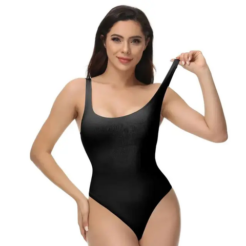 Buy Wholesale China Plunge Backless Thong Bodysuit Shapewear Invisible Bra  Tummy Control Backless Women Body Shaper Body Suit Black & Body Suit
