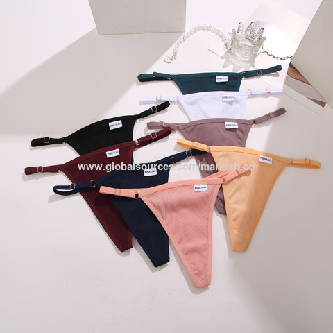 Buy Wholesale China Hot Cotton Adjustable Strap Sexy G-string Panties Sexy  Girl T-back Women's Thongs Underwear & Women's Thongs Underwear at USD 0.58