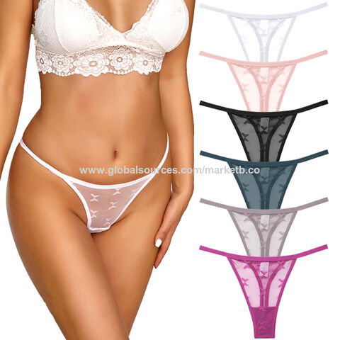 Womens Sexy See Through Thong Mesh Lace G-string Underwear