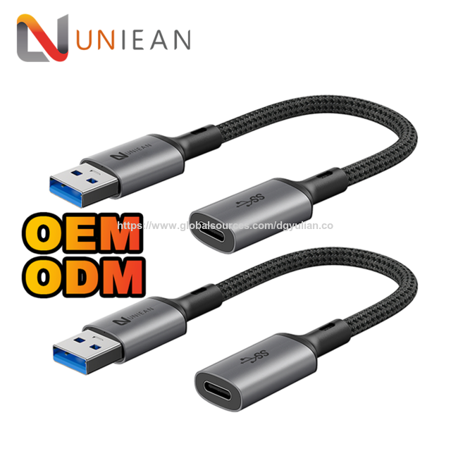 Adaptador Convertidor Cargador USB OTG Tipo C de USB A 3.0 Macho a USB C 3.1 Hembra para SSD, Teléfono Móvil, Portátil