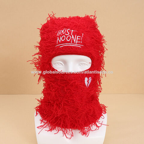 Buy Wholesale China Hats Distressed Balaclava Full Face Knitted Balaclava  Ski Masks Winter Neck Warmer Distress Mask Custom Embroidery Red Oem & Hats  at USD 0.768