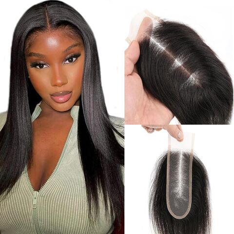 Buy Wholesale China Brazilian 2x6 Lace Closure Straight 100% Human Hair Kim  K Middle Part Lace Closure Straight Transparent Lace Closure & Bundle at  USD 20